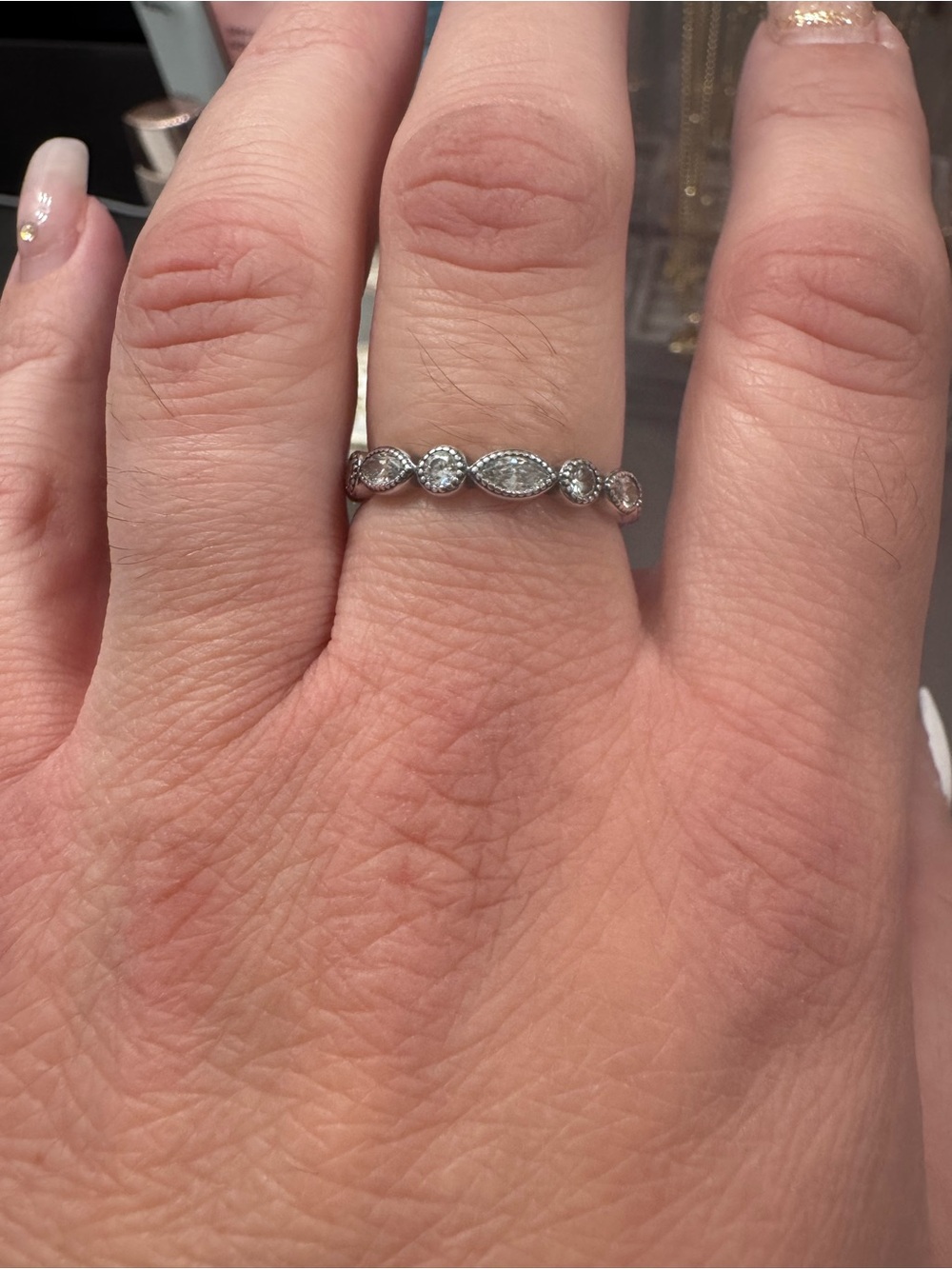 Pandora Eternity Ring in Sterling Silver Size9
